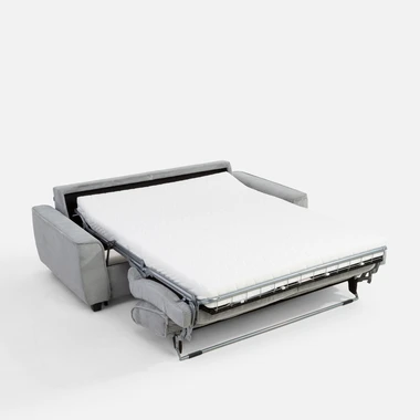 Šedá třímístná pohovka s matrací a italským roštem MONZO 140