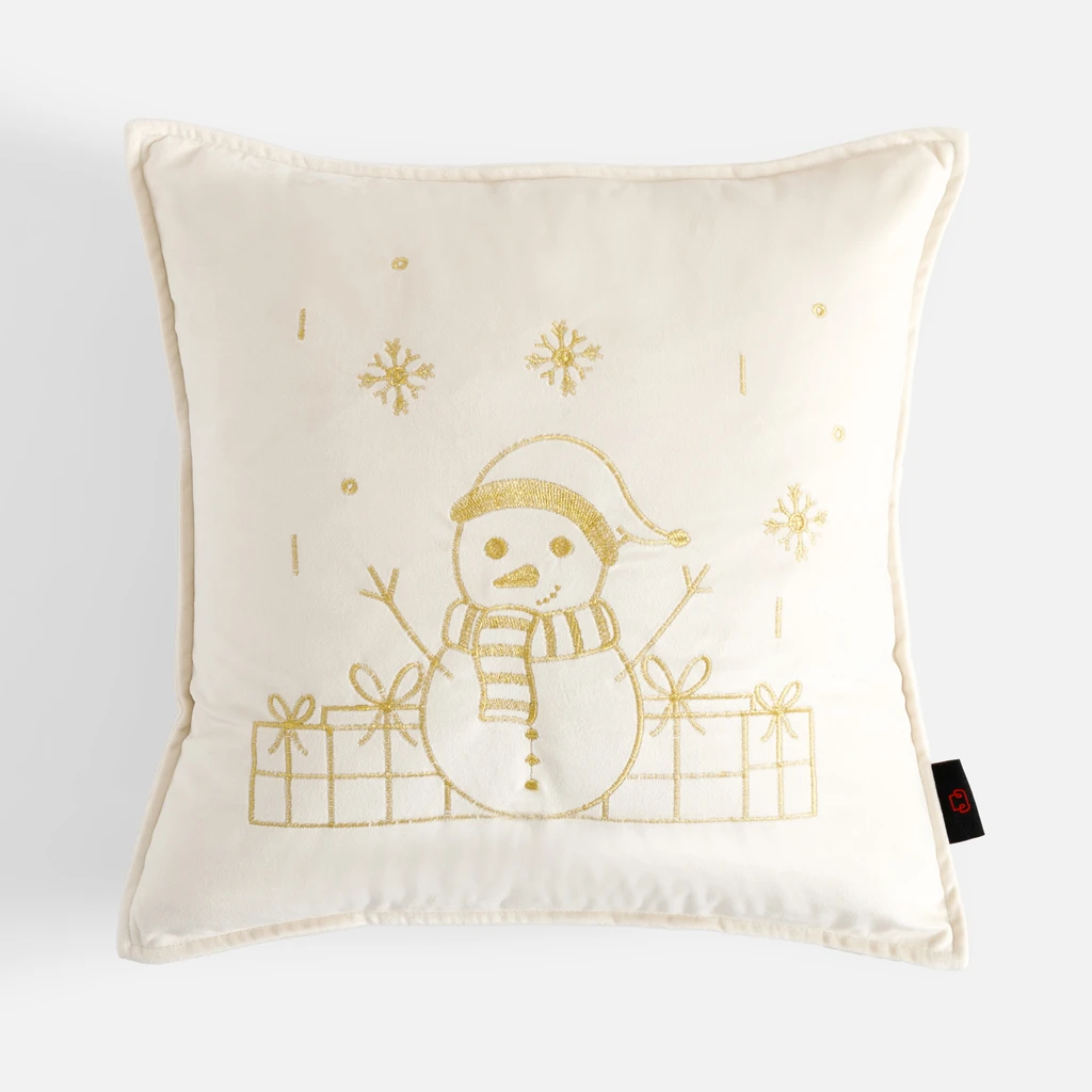 Povlak na polštář s bílým sněhulákem TWINKLE 45x45 cm