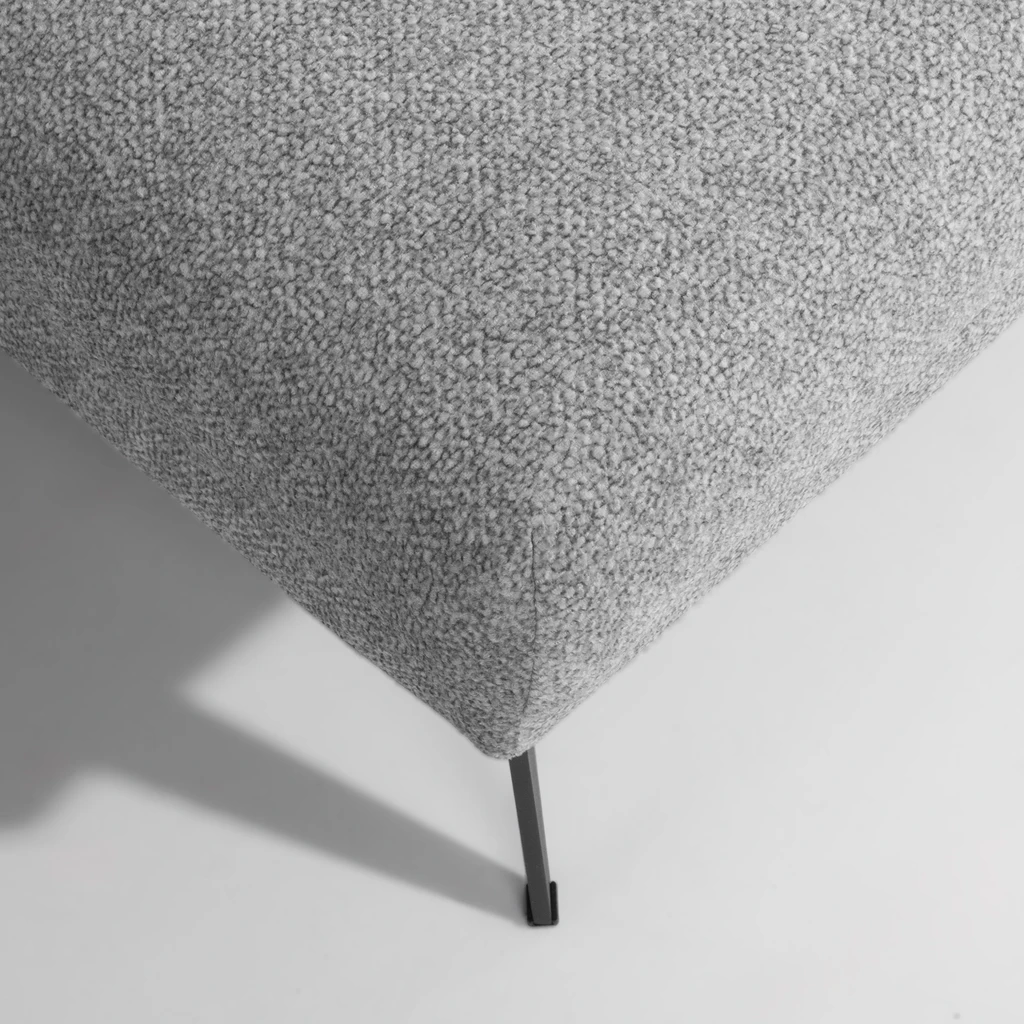 Rohová sedačka s nastavením hloubky sedáku šedá CAMPINA MINI pravá