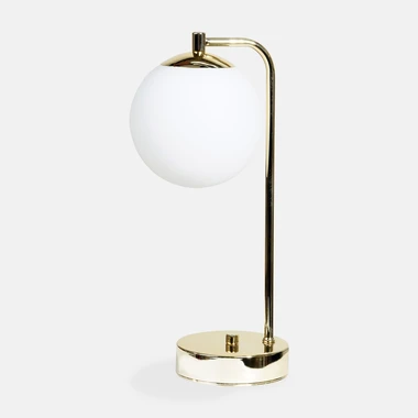 Stolní lampa se stínidlem zlatá koule RICO