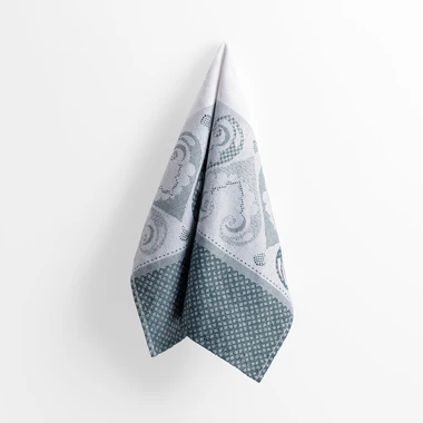 Bílo-zelená kuchyňská utěrka na mytí ANKARA 50x70 cm