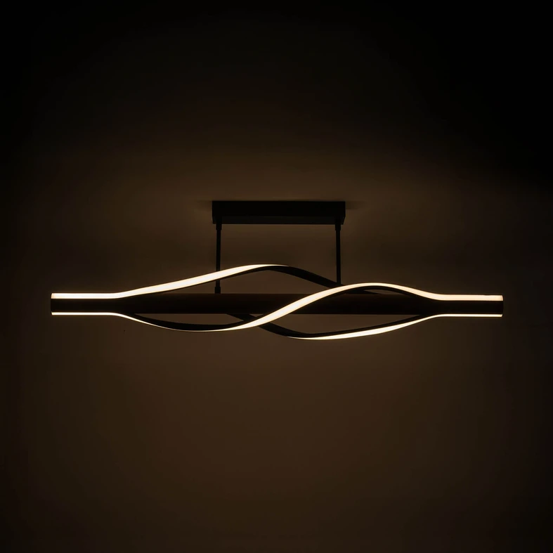 Dřevěné černé stropní LED svítidlo BAEZ