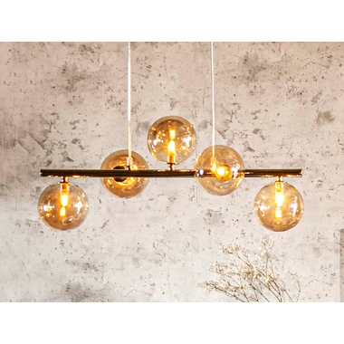 Zlaté závěsné svítidlo koule ESTERA V