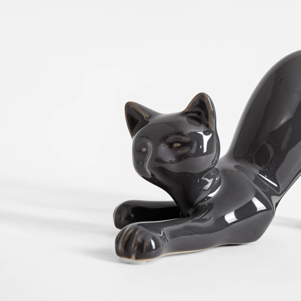 Figurka dekoracyjna KOT szary