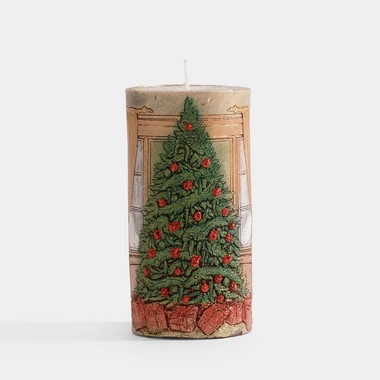 Zlatá svíčka VÁNOČNÍ POKOJ 6,5x14 cm