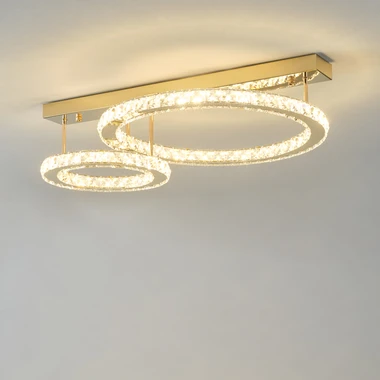 Stropní svítidlo LED 2 kruhy GIRONA zlaté