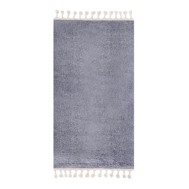 ALASKA šedý koberec s třásněmi 80x150 cm