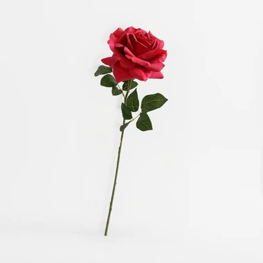 Umělá květina RŮŽE bordó 53 cm