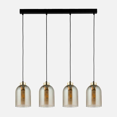 Závěsné svítidlo s lištou 4 jantarová stínidla SATIPO 4