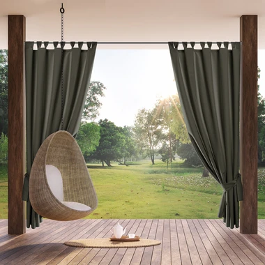 Závěs na terasu s pásky na suchý zip grafitový GARDEN 155x220 cm