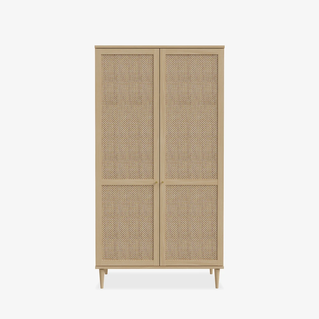 Szafa dwudrzwiowa z drążkiem w stylu boho.