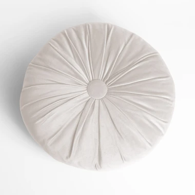 Krémový dekorační kulatý polštář SELMA 40 cm