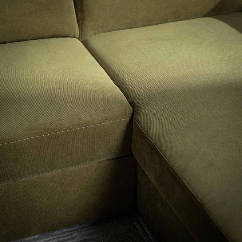 Rozkládací rohová sedací souprava olivově zelená MATRIX univerzální