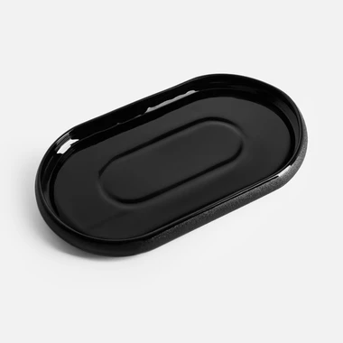 Černý oválný tác 26,8 cm