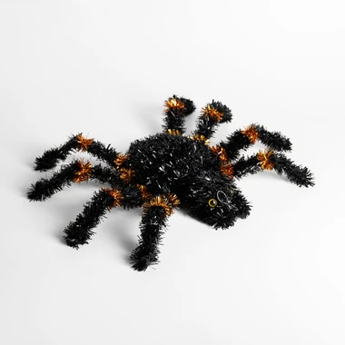 Dekorace PAVOUK černo-oranžový 45 cm