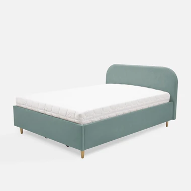 Mátová velurová postel SANTADI 90x200 cm