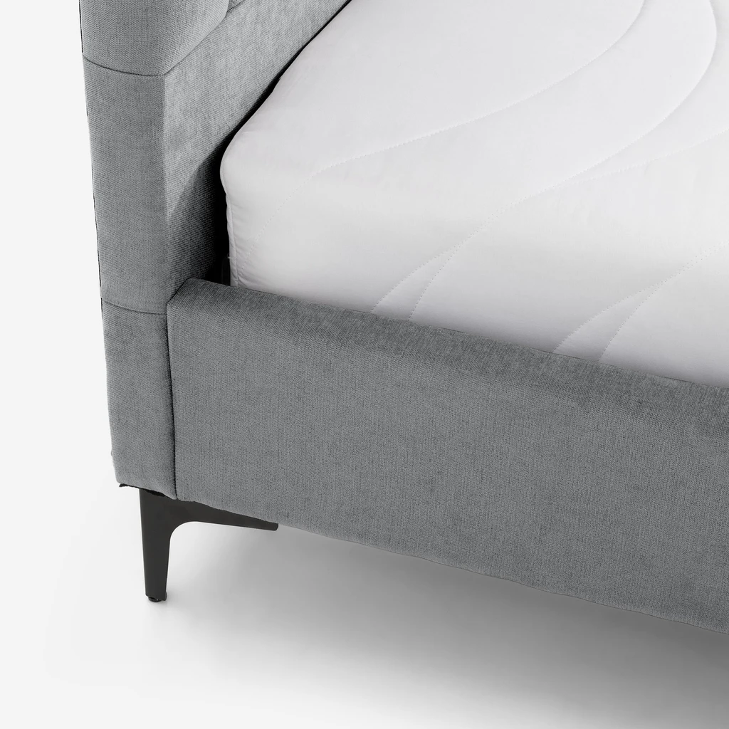 Šedá postel KELLY 160x200cm