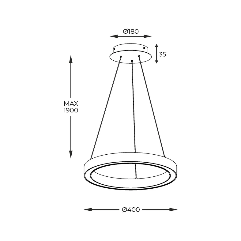 Stříbrné závěsné LED svítidlo CARLO 40 cm