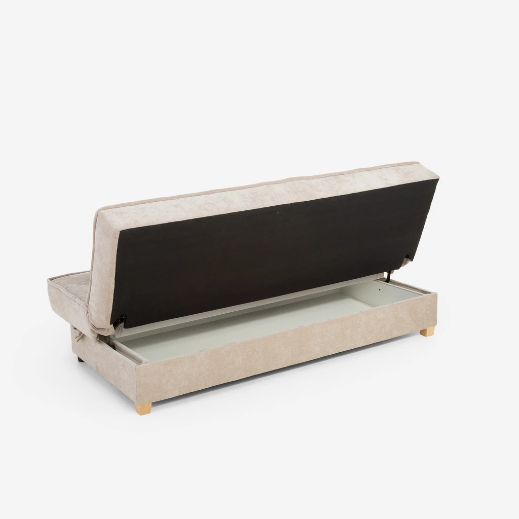 Pojemnik na pościel pod siedziskiem - dostaniesz się poprzez podniesienie dolnej części mebla