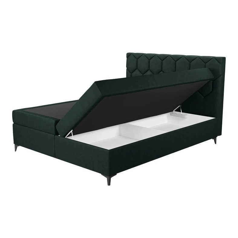 Postel boxspring s úložným prostorem zelená MEGAN PU 180x200 cm