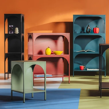 Černý kovový regál HOCCA 133,5 cm