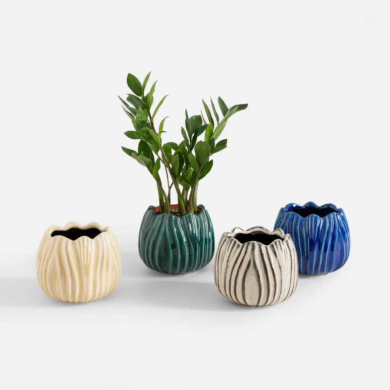 Zelený obal na květináč 17 cm