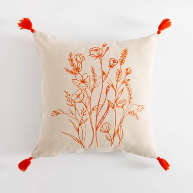 Povlak na polštář se střapci oranžový FLORIA 45x45 cm