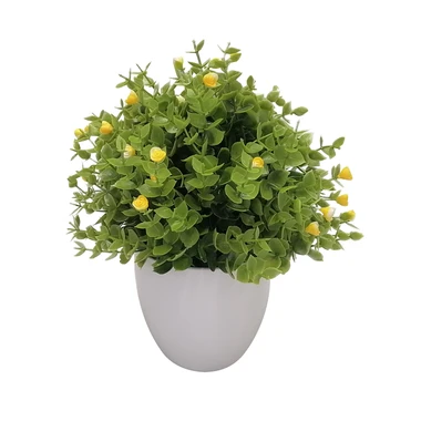 Umělá květina v květináči 30 cm žlutá.