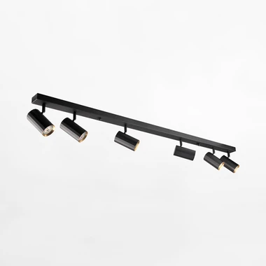 Bodové světlo na liště NICEA 6 reflektorů černo-zlatá