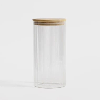 Skleněná dóza s bambusovým víkem 1300 ml