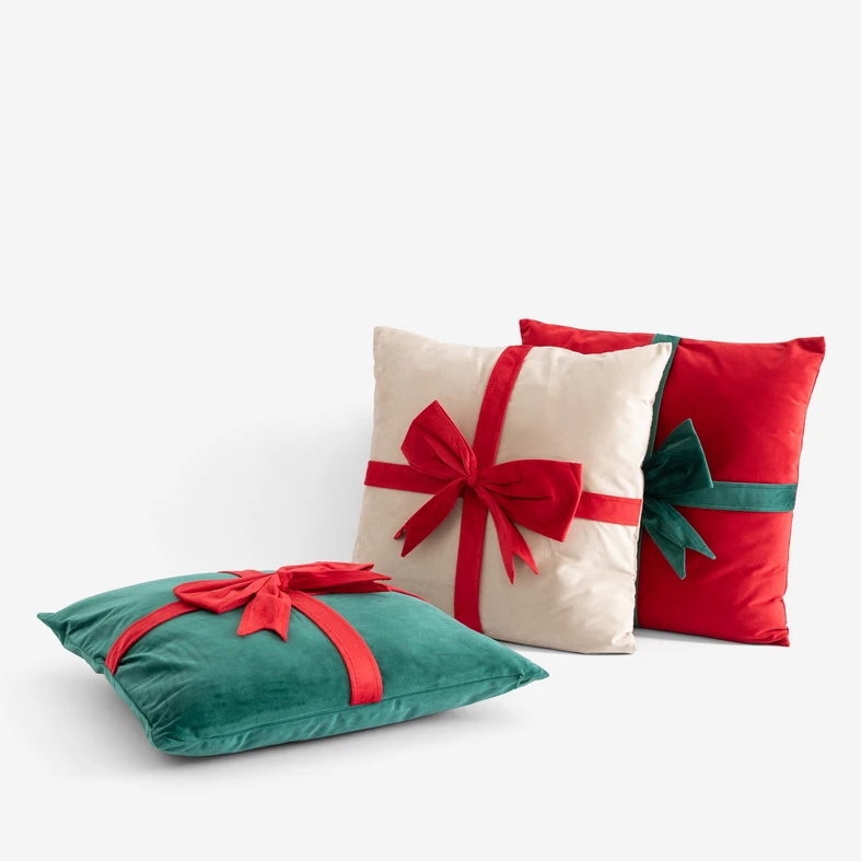 Polštář s mašlí červený GIFT 45x45 cm