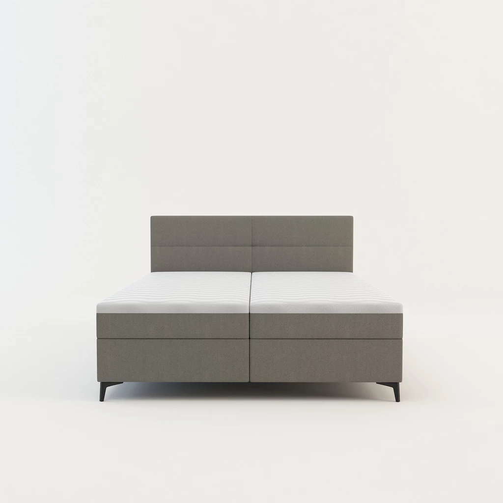 Světle šedá postel boxspring MARY 160x200 cm