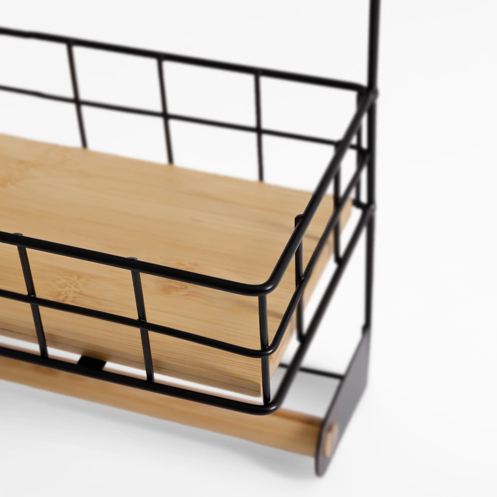 Kuchyňská polička s držákem na utěrku 34x13x28 cm