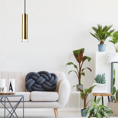 Zlaté závěsné svítidlo válec DIEGO I