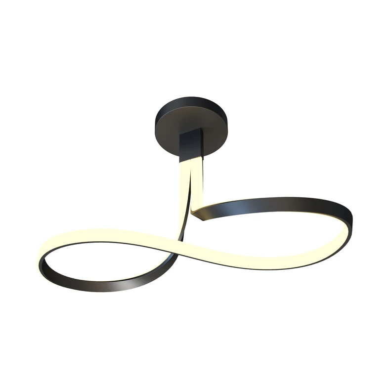 Czarna lampa sufitowa VISO z wbudowanym oświetleniem LED. Idealna do przestronnego wnętrza salonu.