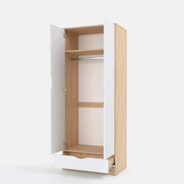 Dvoudveřová skříň SANDI 200 cm dub/bílá