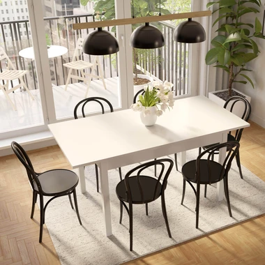 Rozkládací stůl UNO bílý 120-160 cm