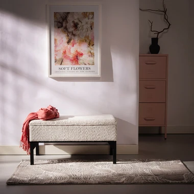 Čalouněná světle šedá lavice IZORVE