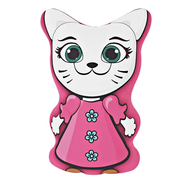 Mazlící polštář růžová KOČIČKA 40x28,5 cm