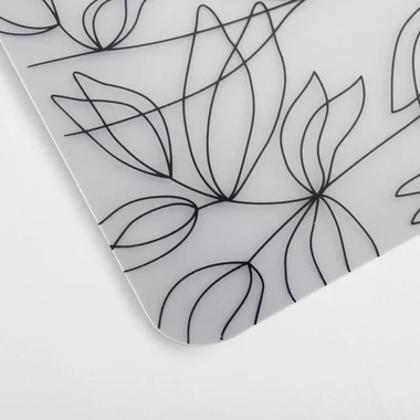 Černé květinové prostírání 43,5x28,5 cm