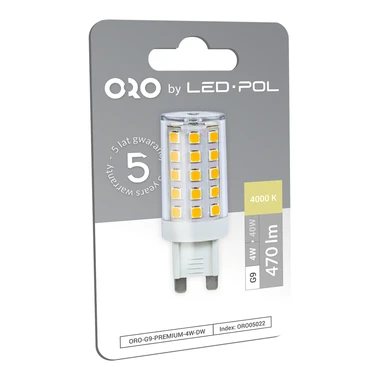 LED žárovka neutrální barvy G9 4 W ORO-G9-PREMIUM-4 W-DW