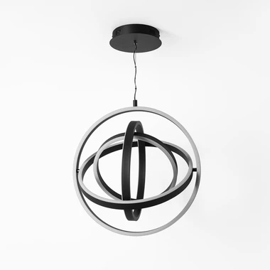 Černé LED závěsné svítidlo kruhové prstence TESS