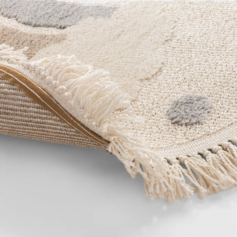 Tmavě krémový koberec s duhou CLUDI 120 cm