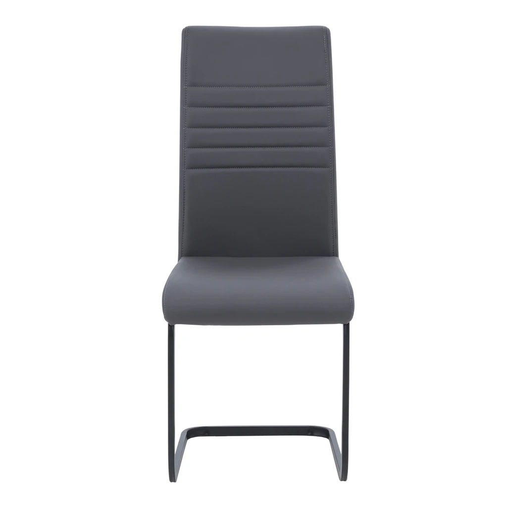 Šedá židle s ližinovou podnoži, eko kůže, AMI