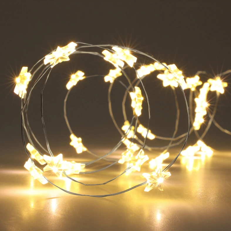 LED světýlka na vánoční stromek hvězdy 40 ks, teplé světlo