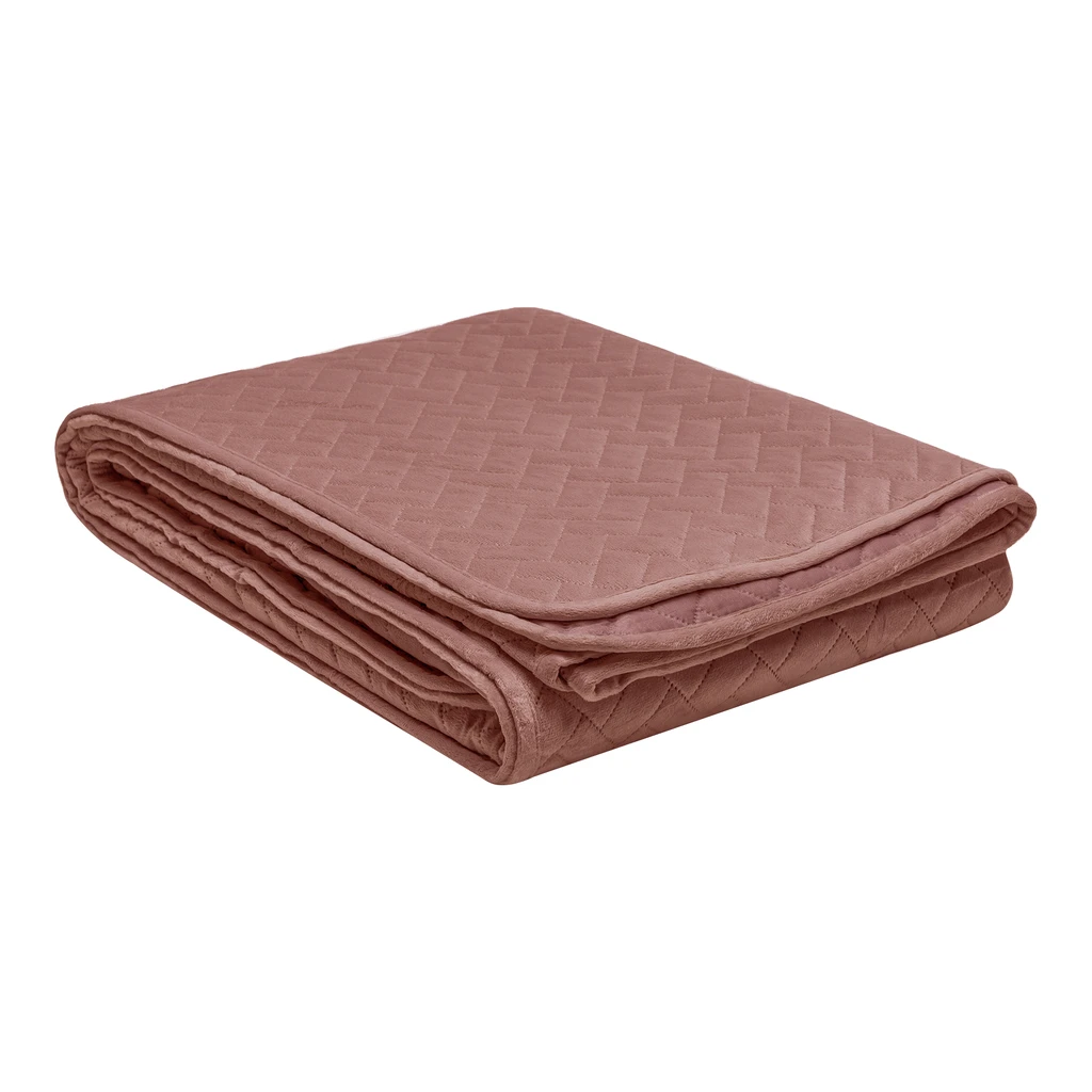 Růžový sametový přehoz VELVET 200 x 220 cm