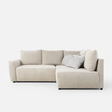 Béžová rozkládací rohová sedací souprava HORTA pravá