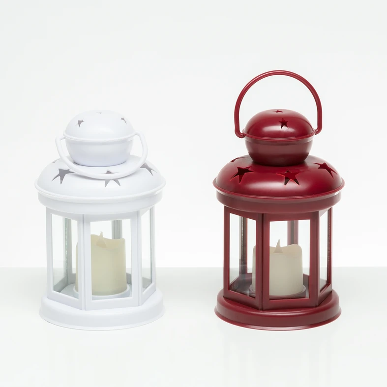 LED lucerna červená 19 cm