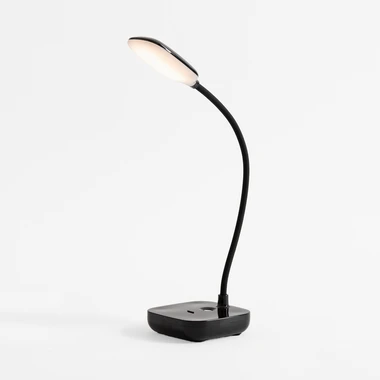 Černá stolní lampa LED 7W s USB nabíjením