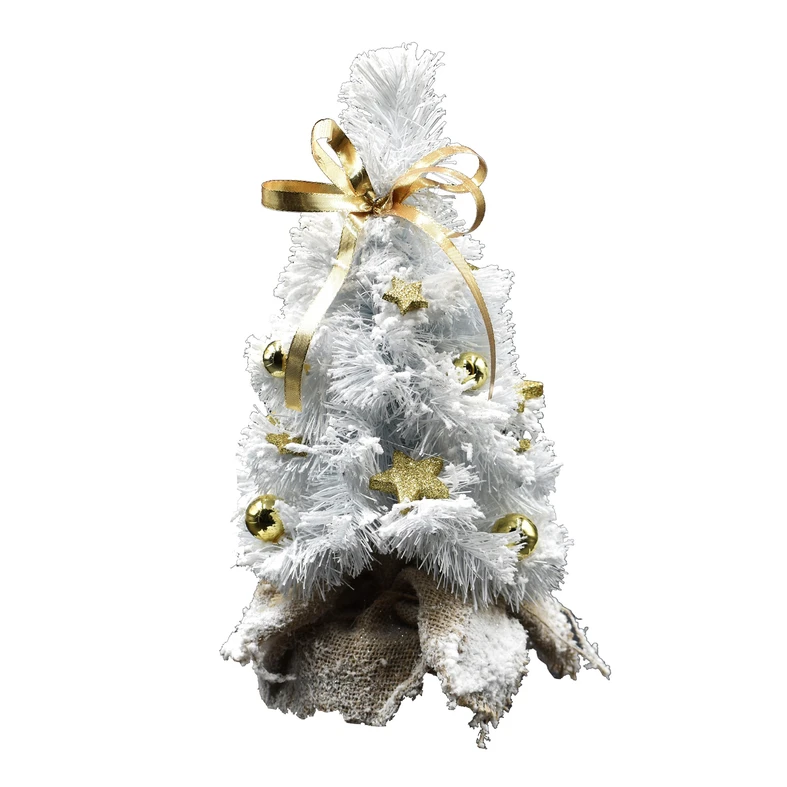 Zasněžený vánoční stromek s ozdobami 35 cm